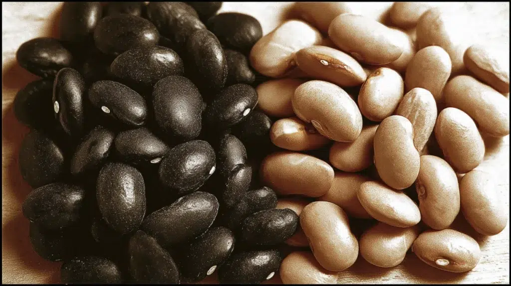 Black beans and pinto beans