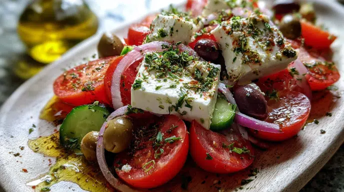 Horiatiki greek salad recipe