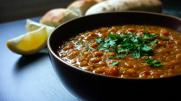 Moroccan Lentil Soup with Preserved Lemon