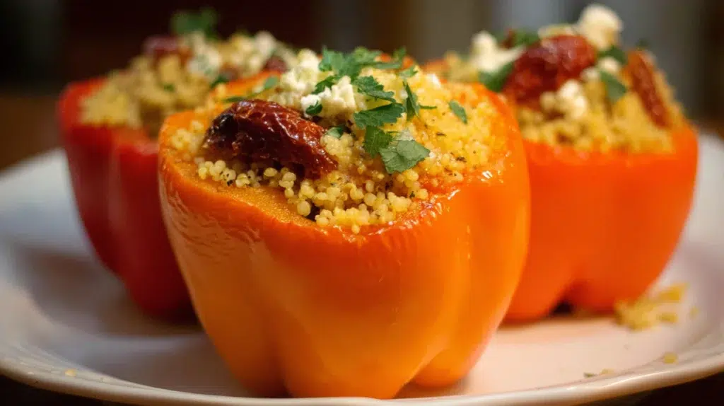 Moroccan Stuffed Peppers with Couscous and Herbs