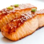 Miso salmon glazed with savory miso sauce and served with sesame seeds and green onions