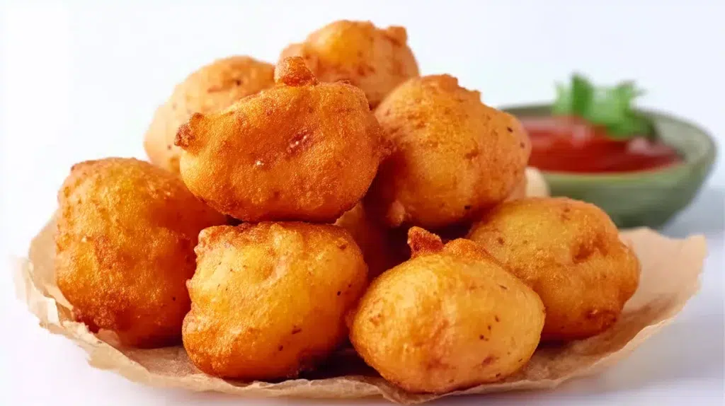 akara recipe crispy golden nigerian black eyed pea bean fritters on paper towel with red pepper sauce agege bread and fresh habanero pepper