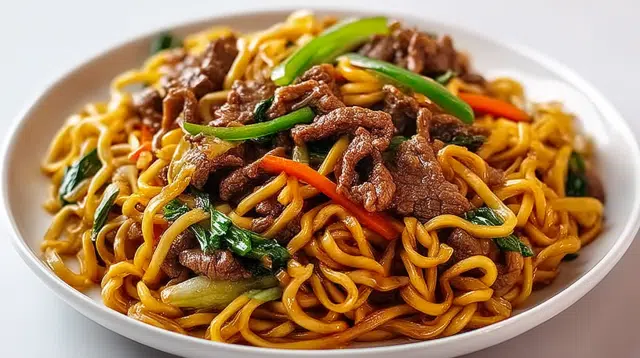 Beef Pan-Fried Noodles recipe