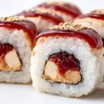Peanut butter and jelly sushi rolls made with soft bread, creamy peanut butter, and fruity jelly sliced into bite-sized rounds